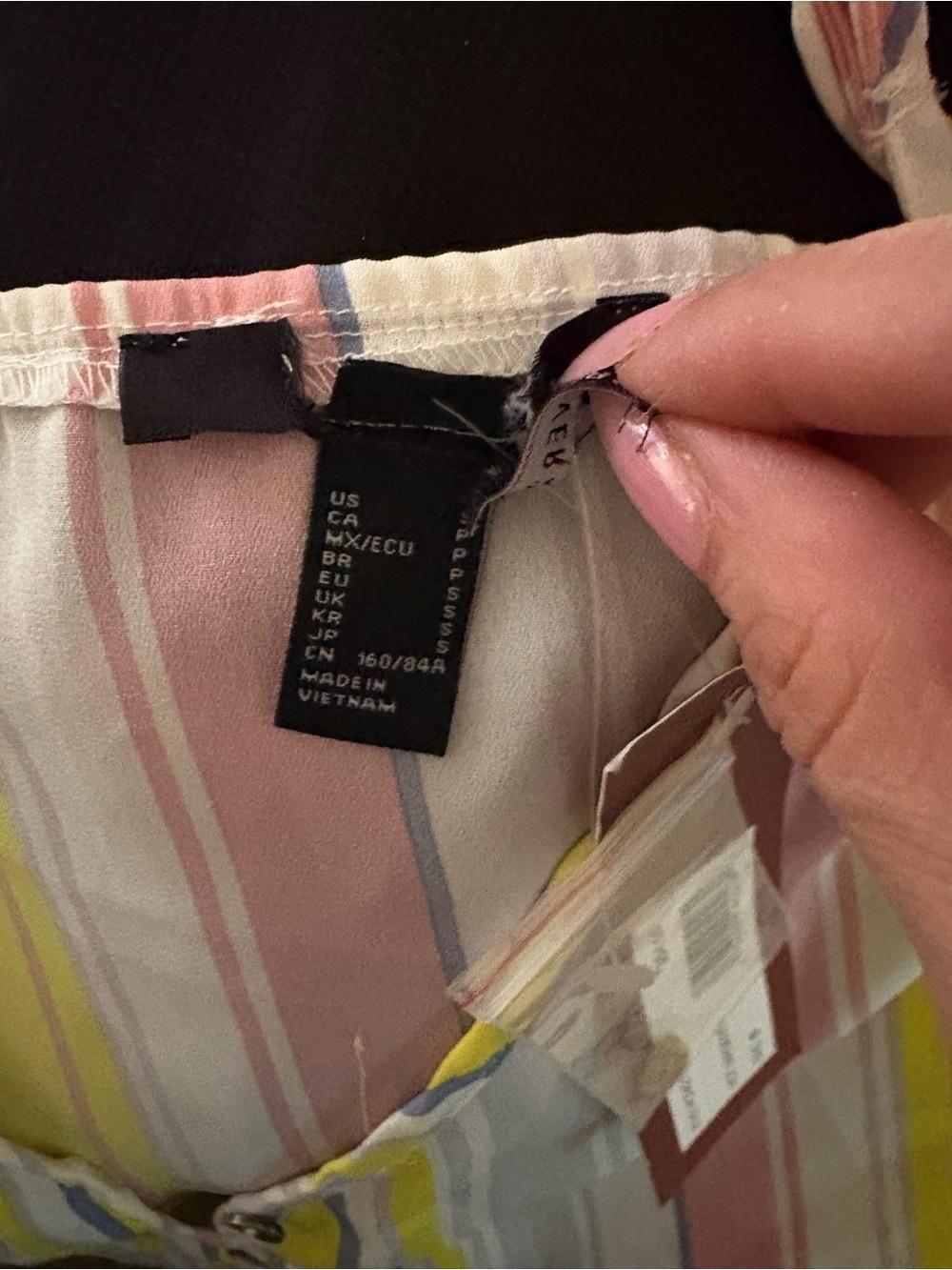 Forever 21 Pastel Striped Tie-Front Tank — Yellow, Pink & Gray - Picture 3 of 3